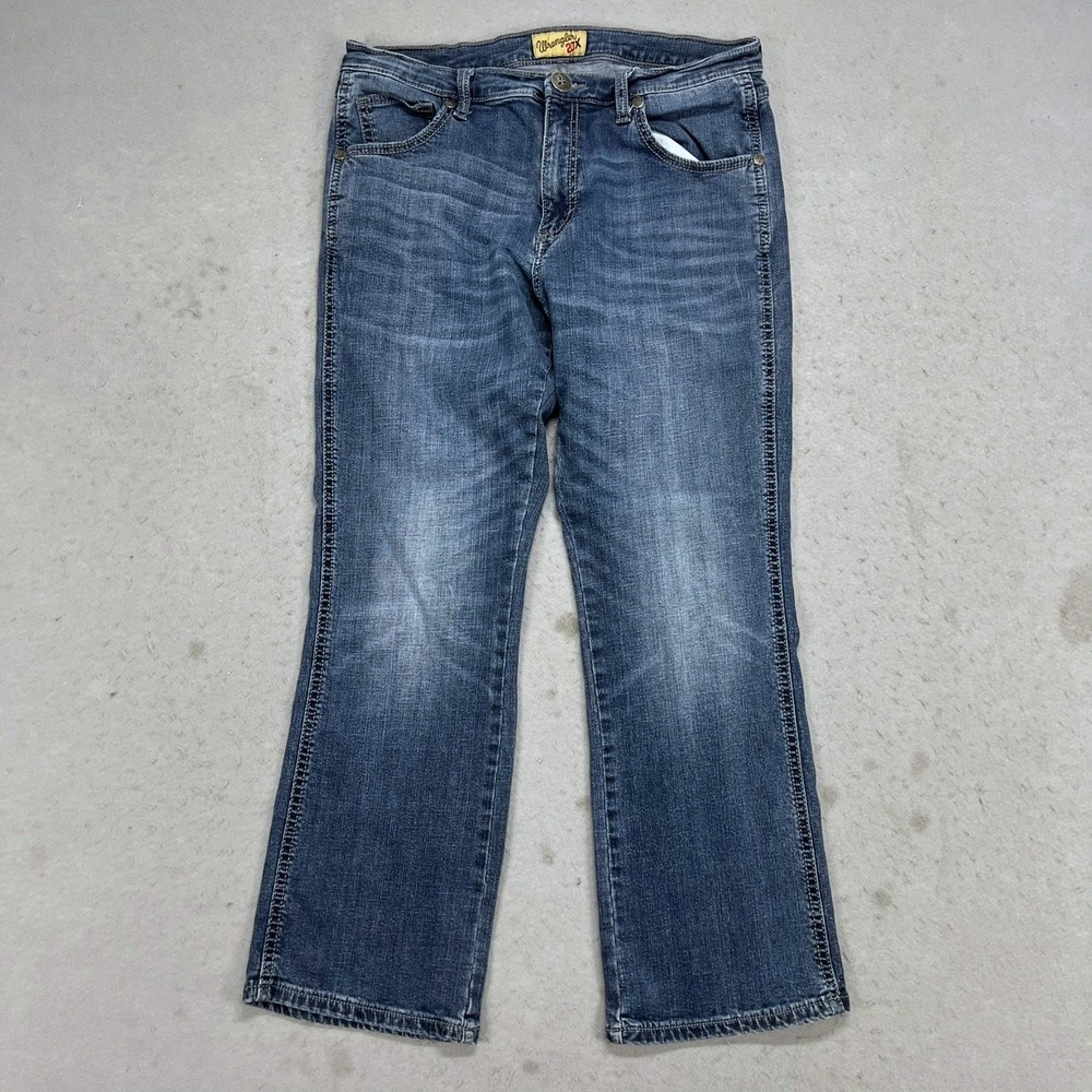 Wrangler 20X Mens Relaxed Fit Straight Leg Blue Denim Jeans 34x30 Fits 32x29 - Picture 1 of 10